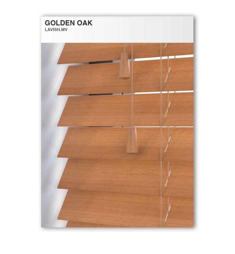 Wooden Blind Golden Oak Slat Size 50mm Lavish.mv