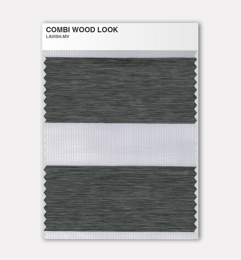 Combi wood look Lavish Curtain Swatches Zebra Blind