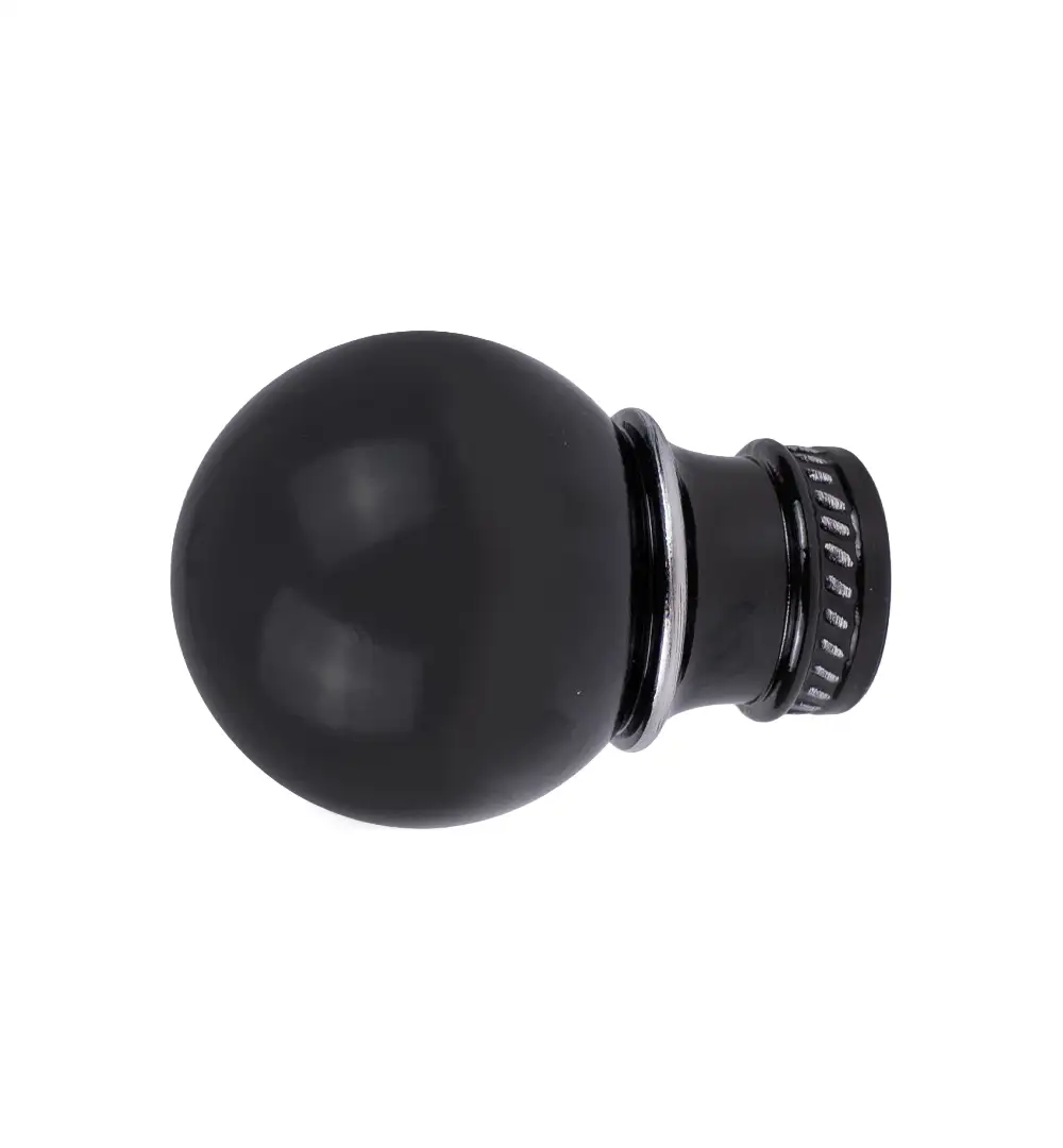 Curtain Rod Finials | Window Curtain Rod End Caps for 1 Inch Rods | Sleek Onyx Ball Black 5 Curtain rod finials