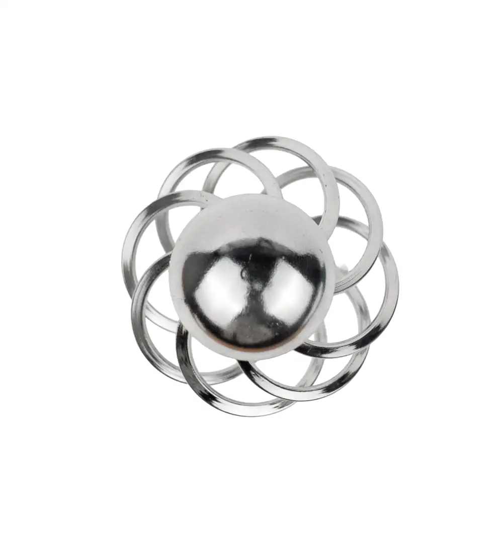 Curtain Rod Finials | Window Curtain Rod End Caps for 1 Inch Rods | Metal Chrome Twisted Cage 6 Curtain Rod Finials