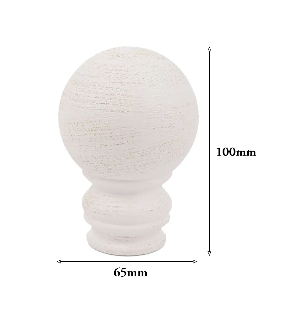 Curtain Rod Finials | Window Curtain Rod End Caps for 1 Inch Rods | White Wood 10 Curtain rod finials