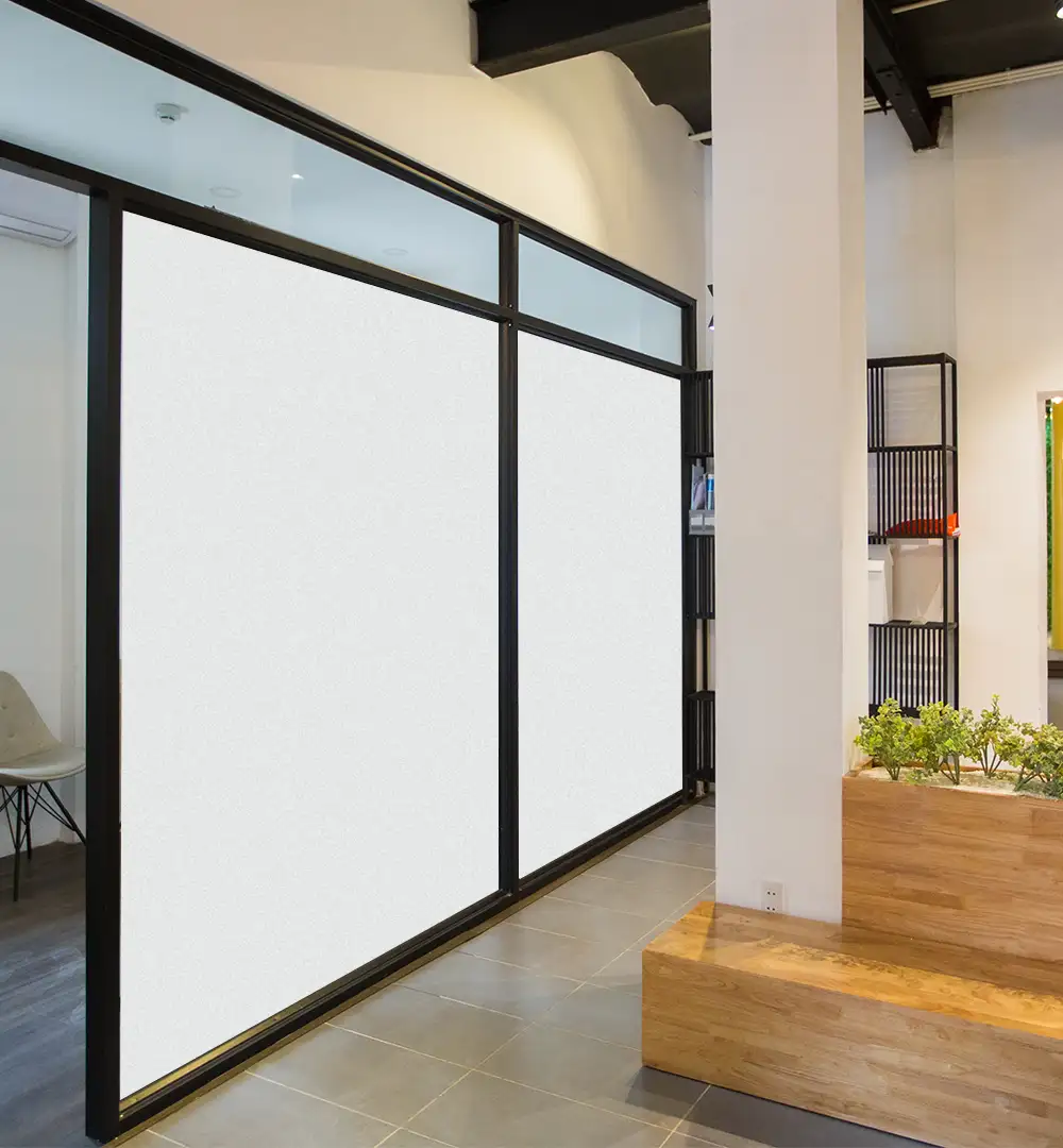 White Frosted Window Film – 152cm Wide Privacy Glass Film for Office & Home - AT-002B 5 White Frosted Window Film