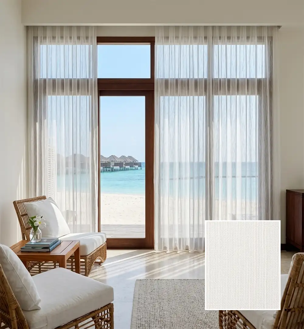 Coastal Veil Texture - Sheer Fabric - window sheer curtains