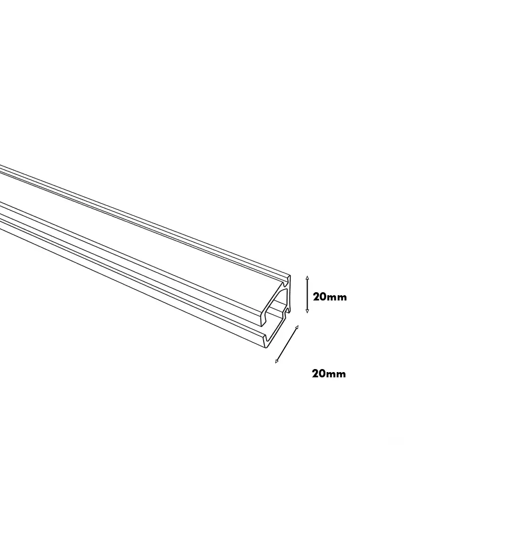 20mm x 20mm Aluminium Curtain Track – White Square Ceiling & Wall Rail | SZ-SY01 TRACK 5 Aluminium Curtain Track
