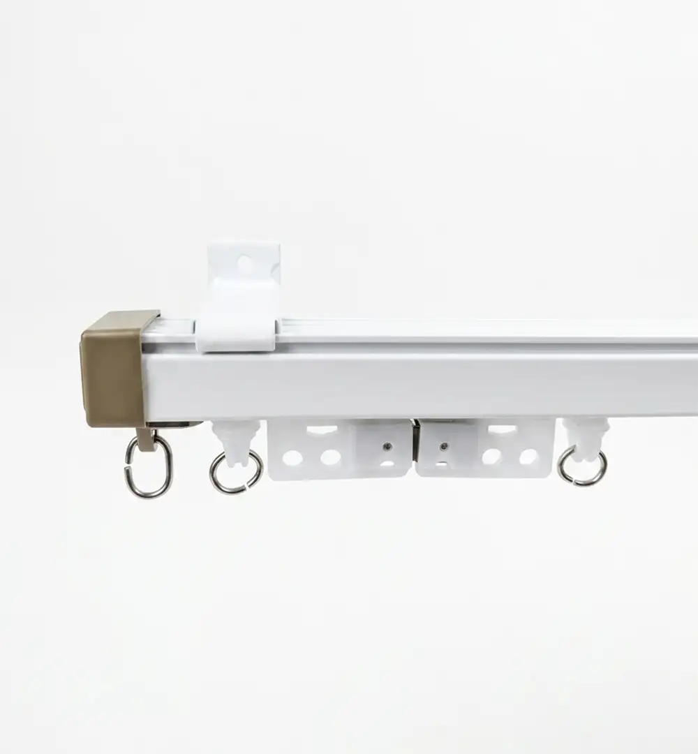 White Curtain Track 100mm Dual Clip Holder – SZ-SY01 Ceiling Double Bracket 7 Aluminium Curtain Track