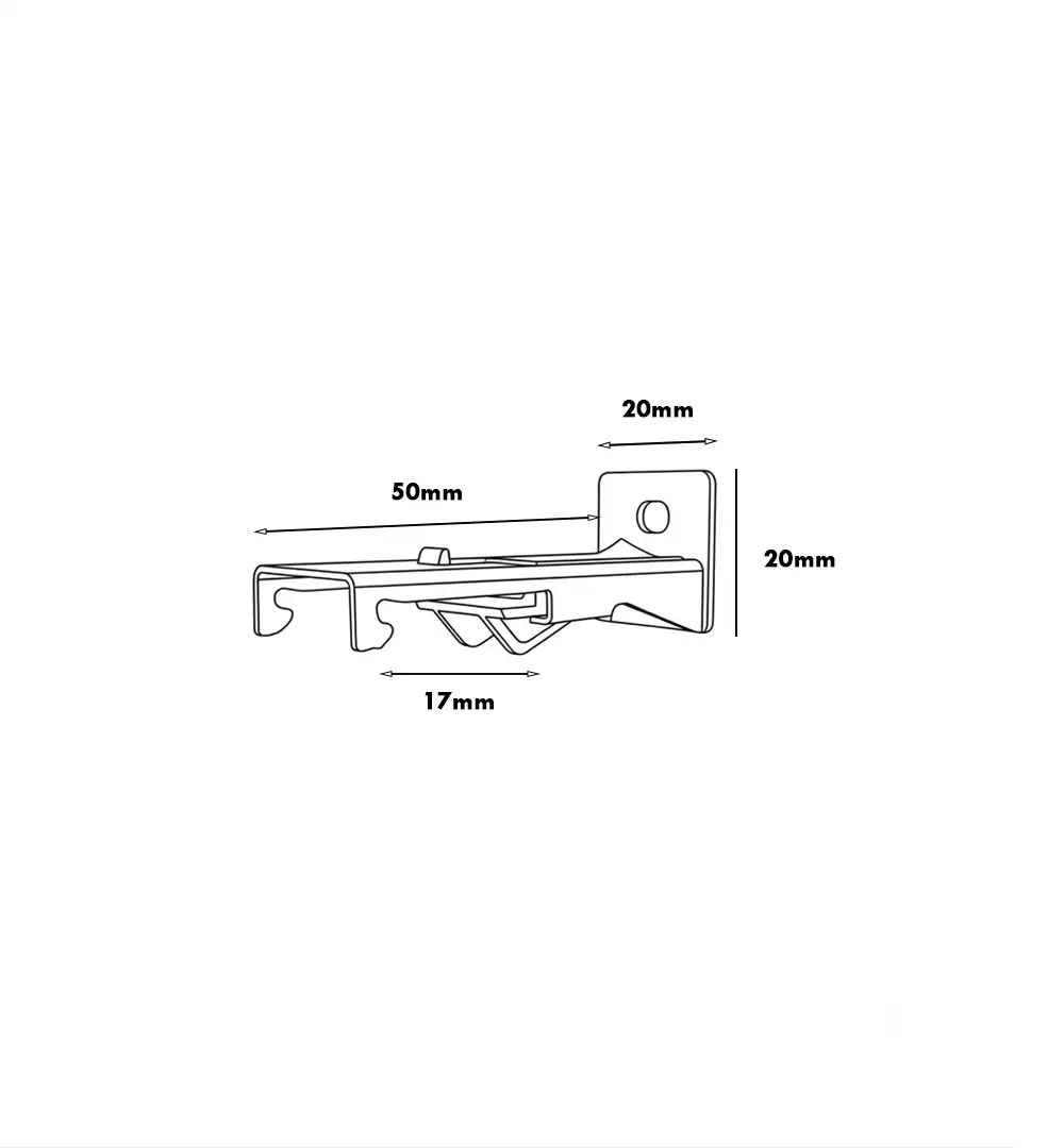 Single Wall Mount Bracket for 20mm Curtain Track | SZ-JT01 Wall Fix Rail Holder 5 Single Wall Mount Bracket