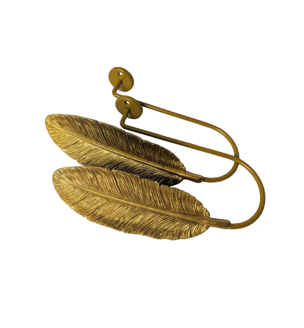 Gold Feather Tie Back Hook