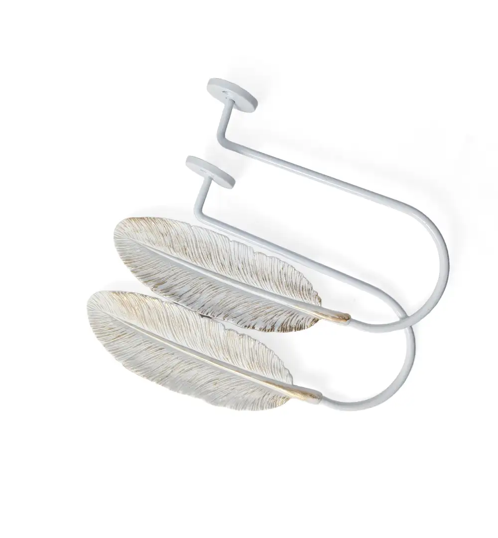 White Feather Tie Back Hook