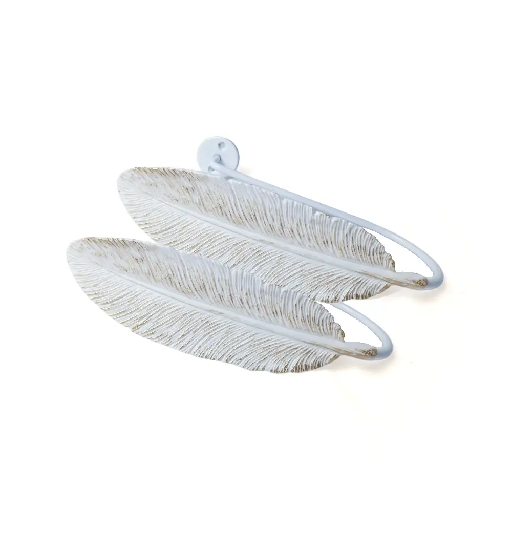 White Feather Tie Back Hook