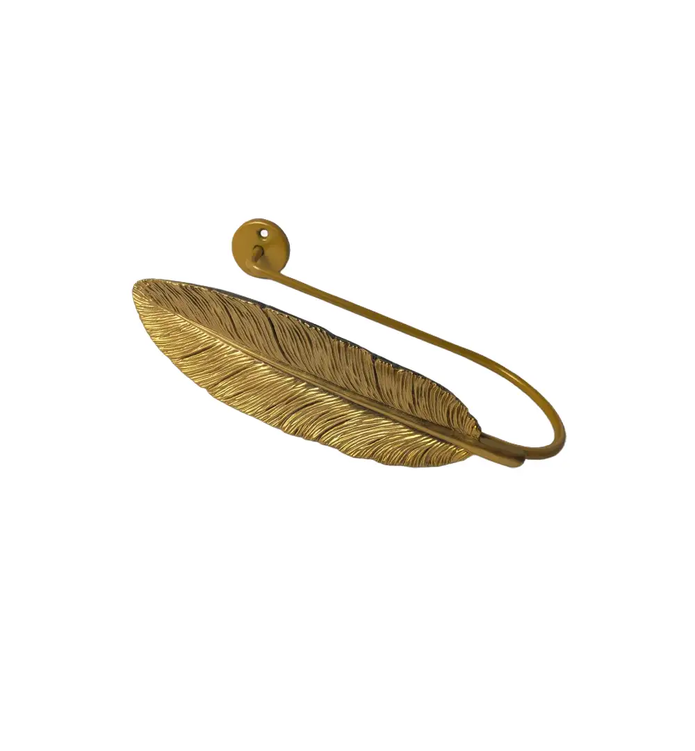 Gold Feather Tie Back Hook
